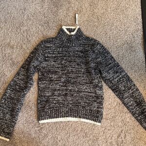Madewell Black & White Marled Turtleneck Sweater